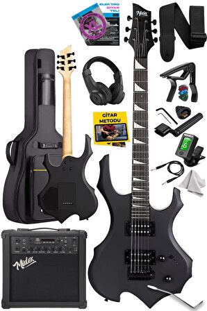Midex Force-AMP25 Üst Seviye 25 Watt Amfili Elektro Gitar H-H Profesyonel Full Set Aksesuarlı